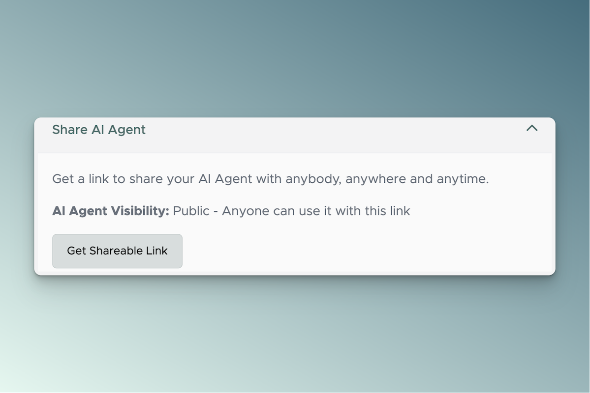 share ai settings via shareable link