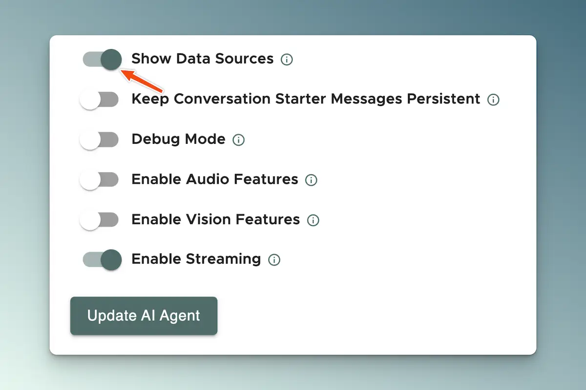 show data sources toggle