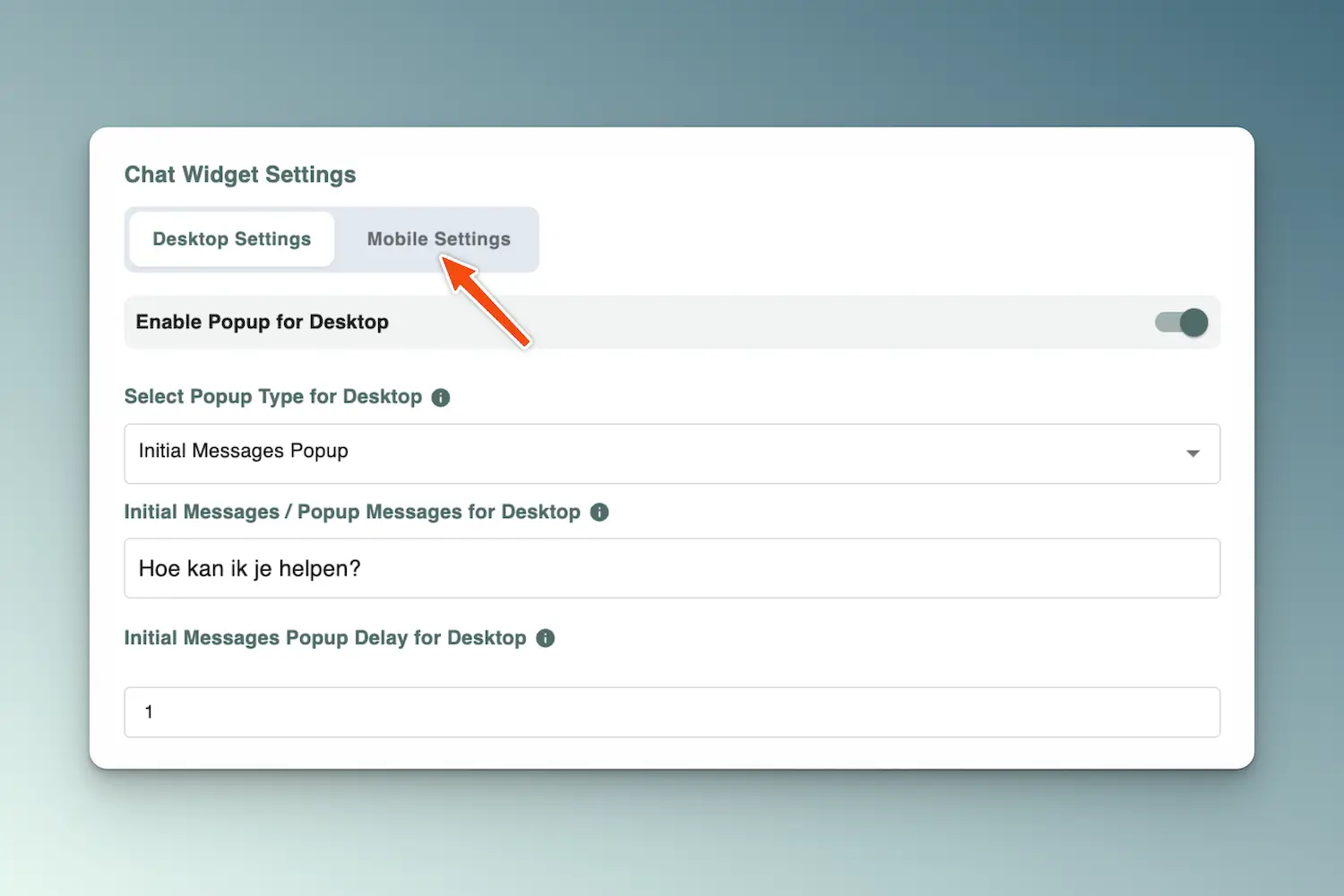 Losse widget-instellingen voor mobiel en desktop