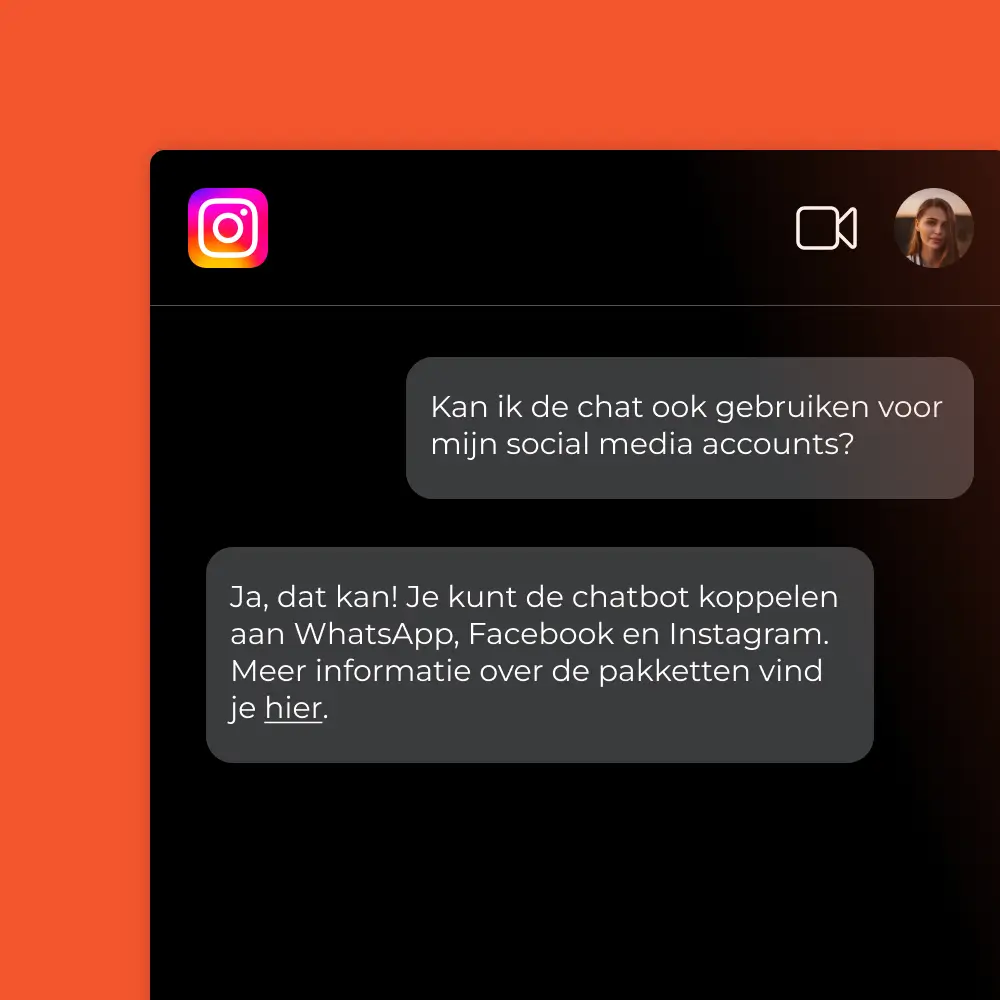 instagram chat met chatbot van hulp.chat